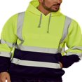 thumbnail image 1 of Hi Vis ANSI Class 3 Safety Pullover Hooded Sweatshirt Fleece Hoodie Tops Coat, 1 of 3
