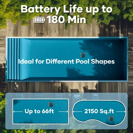Aiper - Scuba N1 Pro Cordless Robotic Pool Cleaner for In-Ground Pools up to 2150sq.ft, Pool Vacuum with Infrared Sensors - White
