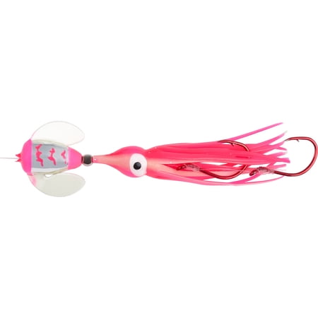 Yakima Bait Worden s Spin-N-Glo 1 1/2  Kokanee Rig  Double Trouble Pink Glow  Size 10  310 DTUP-GL