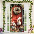 thumbnail image 2 of Housse de Porte Lapin de Pâques, Bannières de Rideau de Porte Lapin Rustiques de Printemps pour Porte d'Entrée, Couvre-Porte Décoratifs, Décor de Fond pour Embrasure de Porte pour Porche, Décorations de Fête Extérieures, 2 of 7
