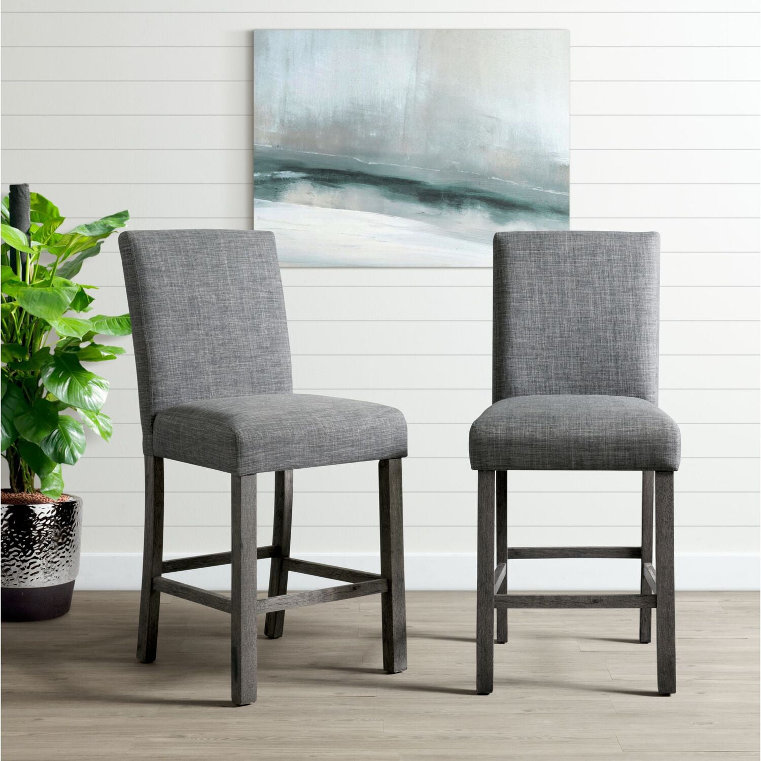 Picket House Furnishings Turner Counter Chair Set in Charcoal