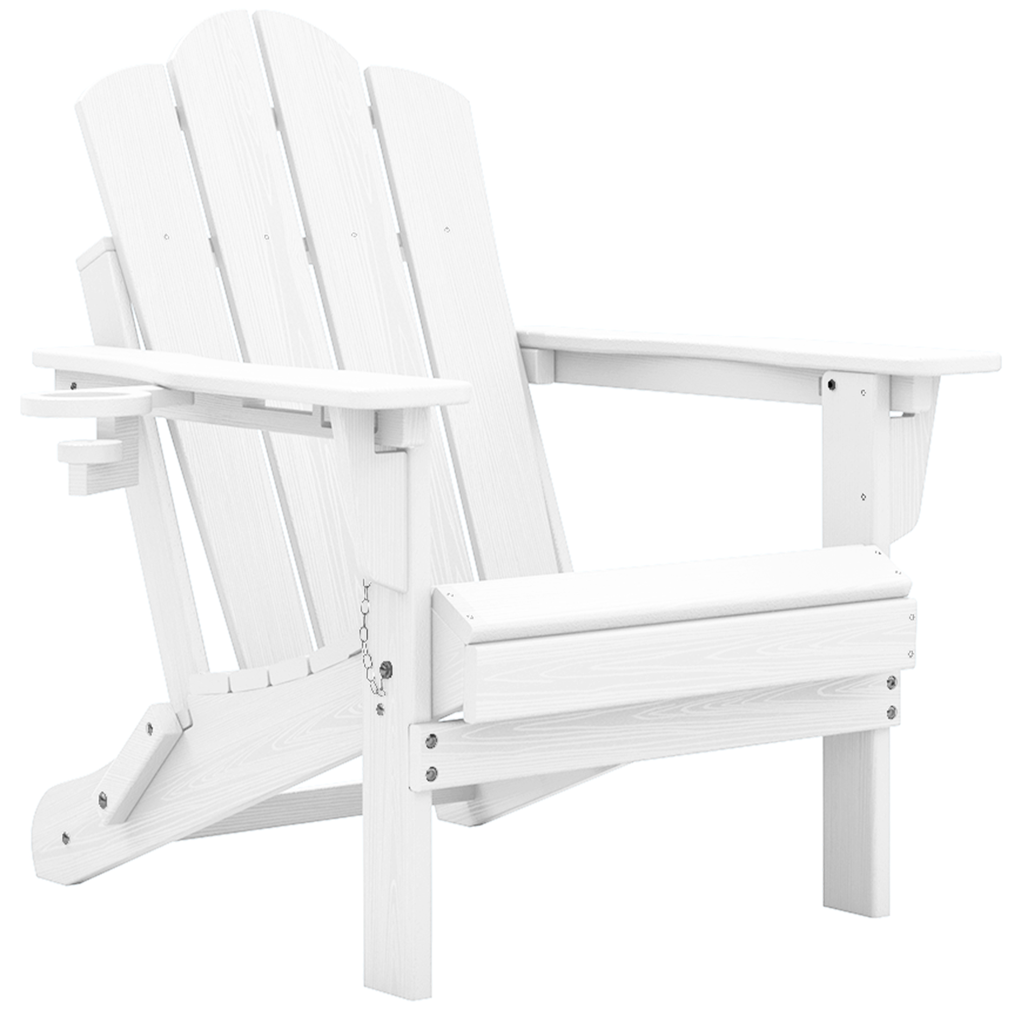 KINGYES Adjustable Folding Adirondack Chairs, Set of 2, White photo 4