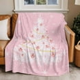 thumbnail image 4 of Pink White Christmas Tree Throw Blankets, Winter Pine Tree Snowflake Soft Fleece Blanket Decorative for Home Sofa Couch Chair Living Bedroom, 60x80 inches,, 4 of 8