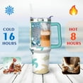 thumbnail image 4 of Cute Turtle 40oz Reusable Tumbler - BPA-Free Stainless Steel Insulated Cup with Straw - Tropical Marine Life & Coral Reef Design - Perfect for Outdoor Enthusiasts, 4 of 9