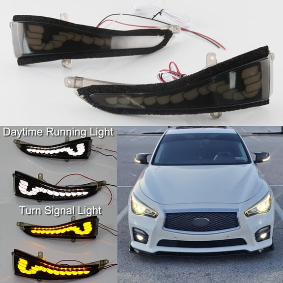 LED Mirror Sequential Signal Light & Fog Light For Infiniti Q50 Q60 2014-2023
