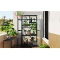 thumbnail image 4 of Yoneston 62inch Height Wood Large Greenhouse Balcony Portable Cold Frame with Wheels and Adjustable Shelves Plants House for Outdoor Indoor Use, Green, 4 of 7