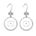 thumbnail image 1 of Symbole Clavier V Art Déco Boucles d'Oreilles Nœud Mode Crochet Percé, 1 of 3
