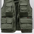 thumbnail image 4 of LEKWK Mens Utility Vest Sleeveless Multi Pocket Fishing Vest Lightweight Mesh Lined Outdoor Work Travel Photography Safari Casual Tops Shirts Army Green M, 4 of 4