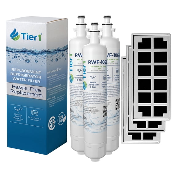 Tier1 RPWF Refrigerator Water & Air Filter Combo 3-pk | Replacement for GE RPWF (NOT RPWFE), WSG-4, MPF15350, DWF-36, R-3600, OPFG3-RF300, RWF3600A, WD-RPWF, WF277, ODORFILTER, Fridge Filter
