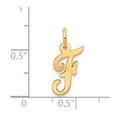 thumbnail image 3 of 14K Yellow Gold Charm Pendant Themed 17 mm 8-11 Small Script Initial F, 3 of 3