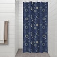 thumbnail image 2 of Dark Blue Celestial Pattern Shower Curtain 36"x72" ,Bathroom Decorative Shower Curtains Set with 12 Hooks,Modern Waterproof Washable Shower Curtain, 2 of 6