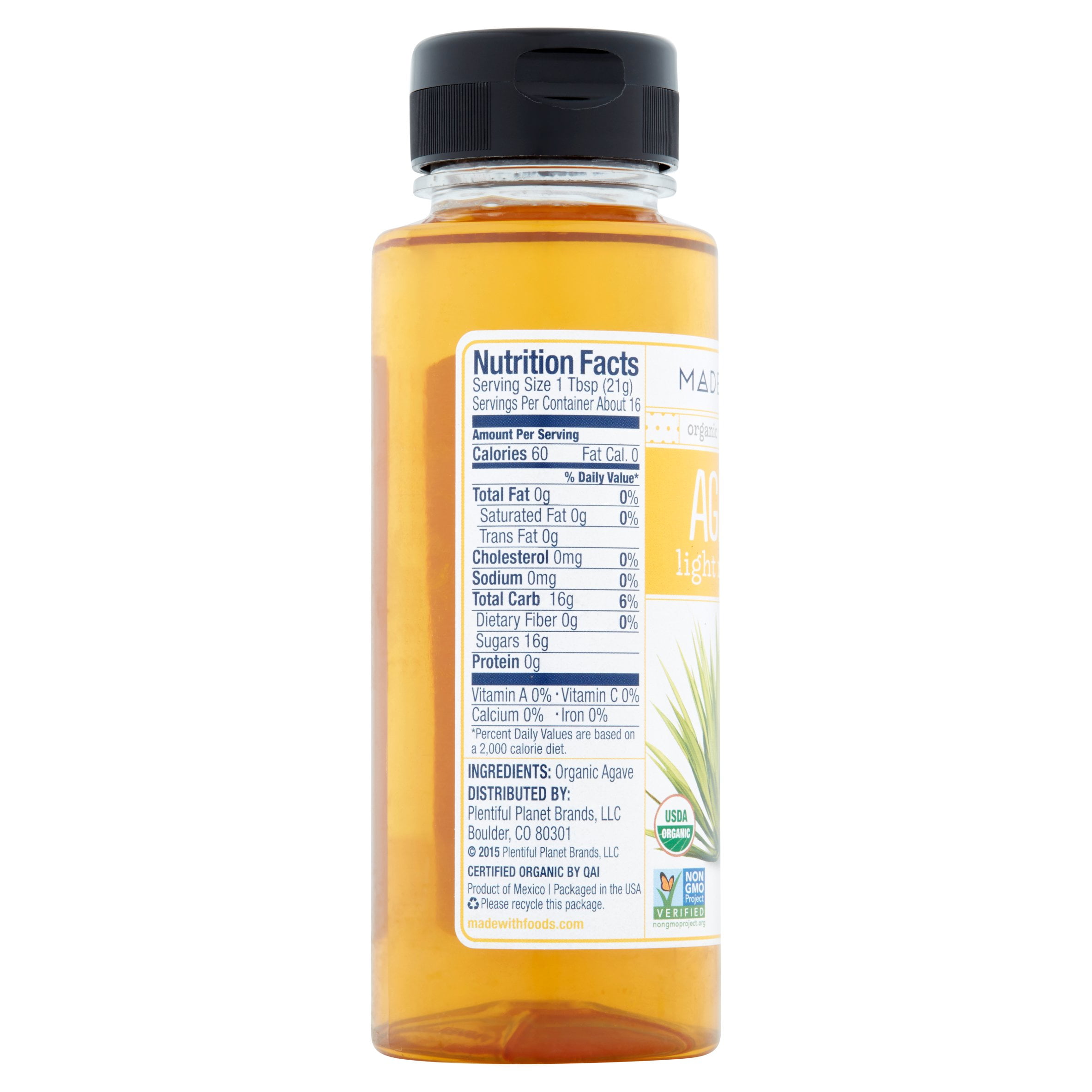 Made-With Organic Agave Light Nectar, 11.75 oz, 6 pack