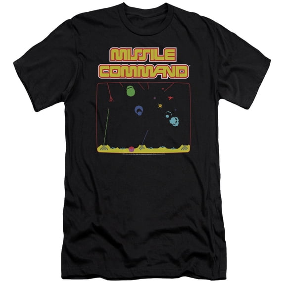 Atari Missle Screen S/S Adult 30/1 T-Shirt Black