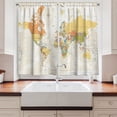 thumbnail image 2 of Ambesonne Cartography Kitchen Curtains, Political Countries Map, 55"x45", Multicolor Eggshell, 2 of 3