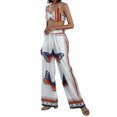 thumbnail image 2 of Mialoley Women Clothes Set, White Butterfly Printed Pattern Tops and Long Pants, 2 of 9