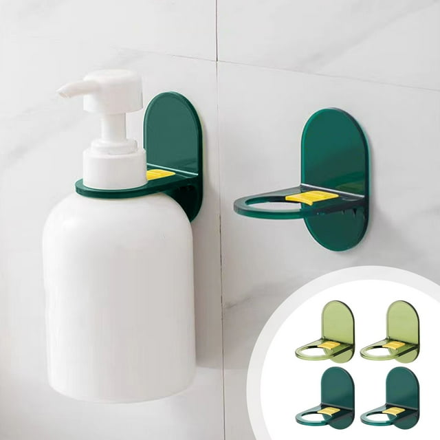 Colgador de pared de baño gris ajustable, paquete de 2 estantes de almacenamiento de gel de ducha, organizador de plástico sin taladro para champú y detergente, 7,8x6,8x4,7cm, estante colgante