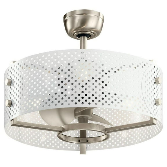 Ceiling Fan with Light Kit with Contemporary Inspirations 17.75 inches Tall By 23 inches Wide-Brushed Stainless Steel Finish Bailey Street Home