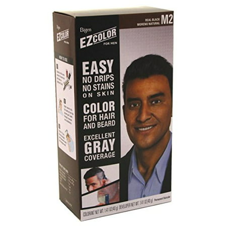 Gray Cover EZ Color For Men Real Black Kit for Hair & Beard 6 Pack M2