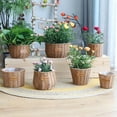 thumbnail image 4 of Monstrate Cesta de flores tejidas mimbre trenzado suculento almacenamiento hogar jardín planta maceta artículos diversos boda fiesta maceta Type2 NO2, 4 of 6