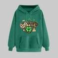 thumbnail image 2 of VBTAPA Womens 2025 St Patricks Day Hoodie Lucky Shamrock Print Long Sleeve Drawstring Hooded Sweatshirt Trendy Casual Pullover Hoodies Irish Gifts Army Green S, 2 of 6