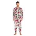 thumbnail image 3 of FORMRS Onesies Pajama for Adults Unisex Hoodie Winter Jumpsuit One Piece Sleepwear, Sizes S-2XL, Pink Flowers, 3 of 7