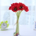 thumbnail image 2 of 10PCS Amapolas rojas Flores artificiales con aspecto real / PU Real Touch Flores de amapola artificiales para interior al aire libre Boda en casa, regalo del día de San Valentín brillar Electrónica, 2 of 5
