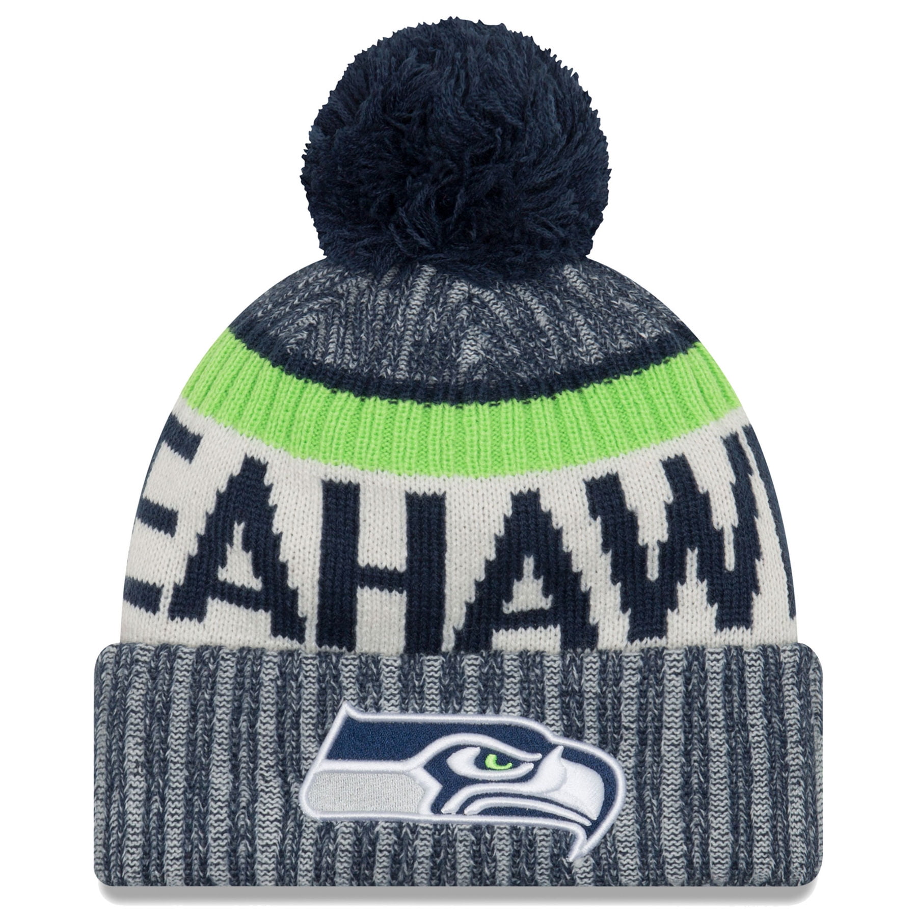 Seattle Seahawks New Era 2017 NFL Official Sideline Sport Knit Hat