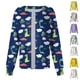 thumbnail image 4 of Chaqueta de uniforme de enfermera de spa con puntadas de primavera y otoño, con estampado de dinosaurio bonito, chaqueta de manga larga para mujer, uniforme de enfermera para clínica, 4 of 5