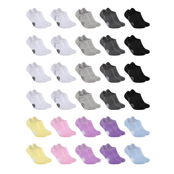COOPLUS 30 Pairs Bulk No Show Socks for Women, Invisible Low Cut Comfort Socks with Arch Support, Breathable for Women Size 9-11