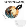 thumbnail image 5 of Sea Lion 2Pcs PU Leather Round Luggage Tags with Privacy Cover and Name ID Tag for Suitcase, Handbags, Backpacks, School Bags, 5 of 6