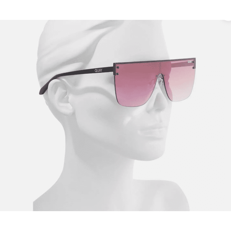 Quay Australia Blocked Shield Sunglasses Black / Berry  display picture 2