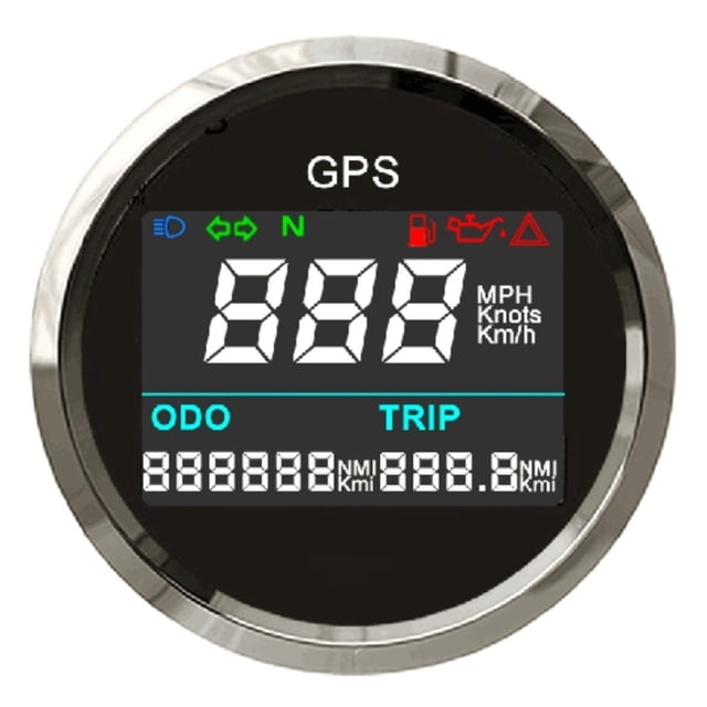 52mm Universal Digital GPS Speedometer Tripmeter Adjustable Odometer For Boat Yacht Motorcycle Car 2" 12V 24V With Alarm
