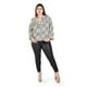 thumbnail image 5 of Blusa estampada con olanes Roman Fashion /Tallas Extras, 1905 (Hueso /Negro) beige 42, 5 of 6