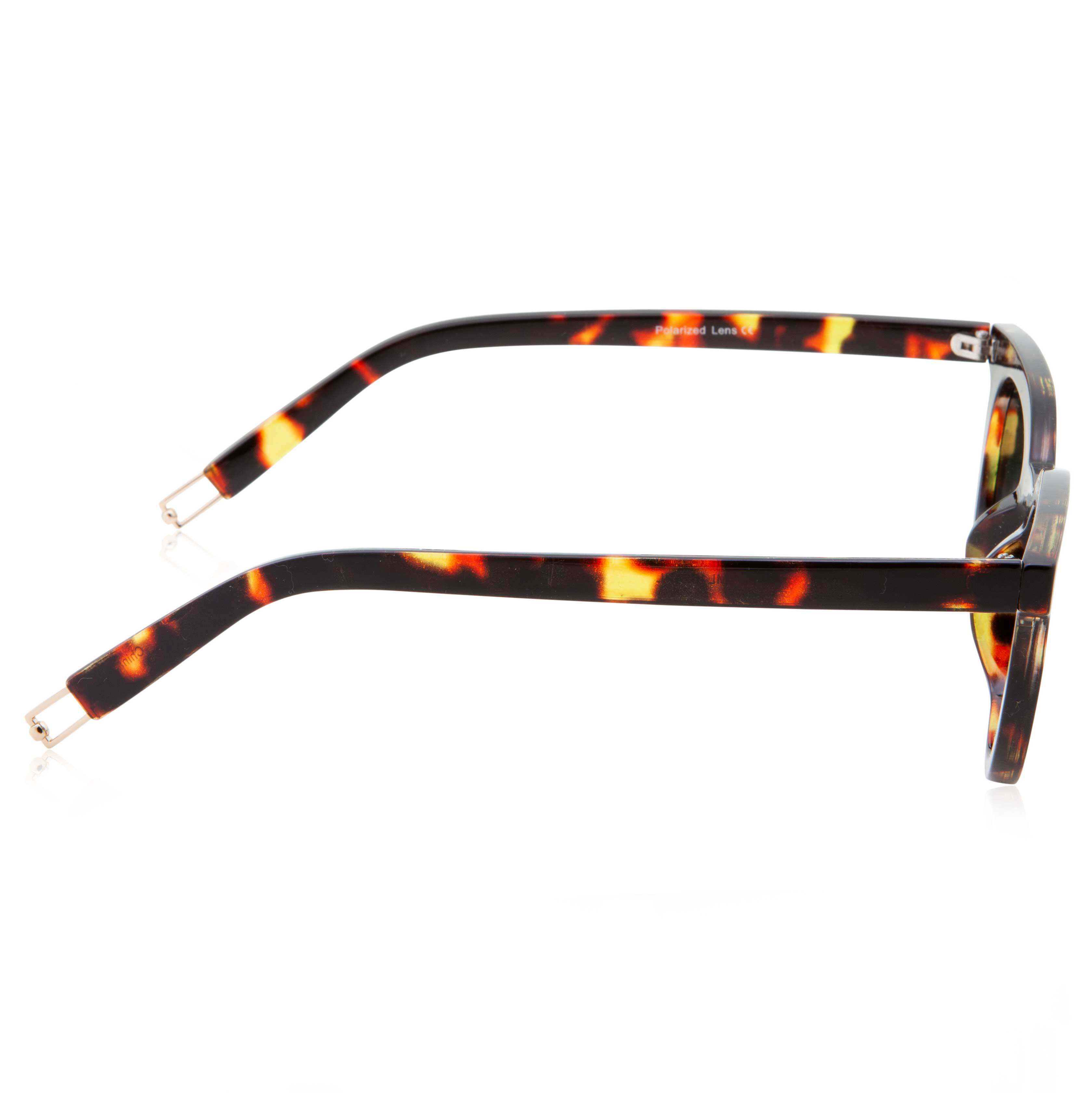 grinderPUNCH Vintage Inspired Horned Rim Tortoise Plastic Frame Round Sunglasses - image 4 of 5