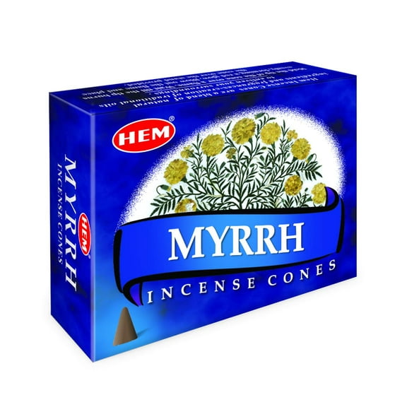 HEM Myrrh Incense Cones - Pack of 12 - 120 count - HEM Incense from India