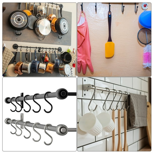 Unique Bargains Stainless Steel S Hooks 3 S Shaped Hook Hangers For Kitchen Multiple Uses 8pcs Other