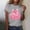 #607-Gray, variant on Womens Autumn T-Shirt, Shiny Glitter Breast Cancer Awareness Pumpkin Print, Short Sleeve Round Neck Top for Fall Fashion and Casual Wear