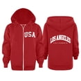 thumbnail image 2 of Vividxx Hoodies For Girls Long Sleeve Letter Print Hooded Sweatshirts Kids Soft Zip Up Hoodie With Pocket Fashion Clothing 5-6 Years, 2 of 7