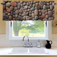 thumbnail image 6 of Stones Window Valance for Kitchen, Abstract Multi Colored Cobblestones Stones Photo Rod Pocket Short Curtain for Small Windows, Light Filtering Decorative Valance, 56 x 16 Inch, 1 Panel, 6 of 9