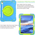 thumbnail image 3 of Dteck Case for iPad 11-inch (A16) 2025/iPad 10th Generation 10.9 inch 2022,Heavy Duty 3-Layer Protection Case Shockproof Hand Grip 360 Rotating Kickstand Hard Cover with Shoulder Strap,Blue+Green, 3 of 8