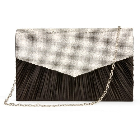 Metallic Leather Flap Clutch - Gunne Sax by Jessica McClintock Ella Pleated Flap Clutch