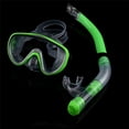 thumbnail image 2 of HURRISE Ensemble de Masque de Plongée, Masque en Verre Trempé en PVC pour Adulte, Embout en Silicone, Tube de Respiration Semi-Sèche pour la Plongée, Vert, 2 of 7