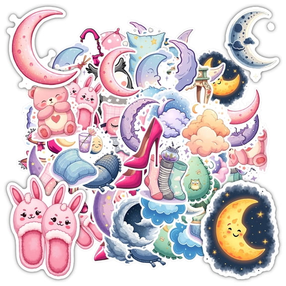 35pcs-50pcs Cuddly Stickers Animal Cozy Stickers Cute Decals Star Stickers for Luggage Laptop Phone