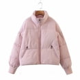 thumbnail image 1 of Chaqueta de algodón cálida y sencilla con cuello alto, informal, urbana y versátil para mujer, 1 of 6