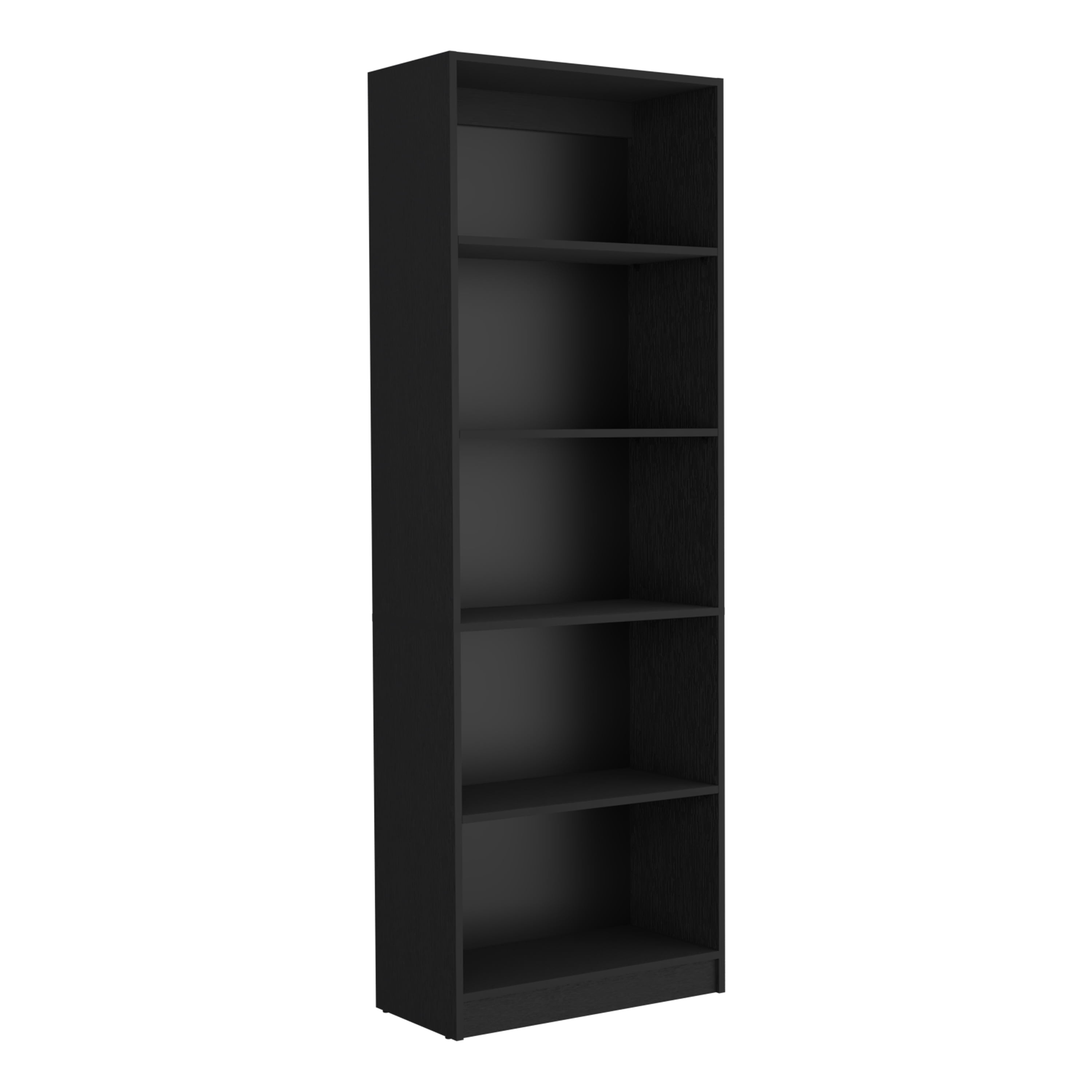 4-Tier Bookcase with Modern Storage for Books and Decor, Black