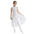 thumbnail image 1 of Miaeowve Robe de Danse Latine Ballet pour Filles Sans Manches avec Strass Dos Creux Combinaison Décontractée Blanche 16, 1 of 7