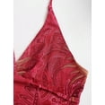 thumbnail image 6 of Red Vintage Y2K Halter Neck Sleeveless Peplum Mini Dress With Sun Face Print, 6 of 6