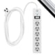 thumbnail image 2 of Protector contra sobretensiones Power Strip GE de 6 salidas, cable de 25 pies, 800J, blanco, 2 of 7