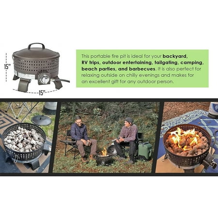 Fire Sense - Sporty Campfire Portable Gas Fire Pit - Mocha