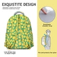 thumbnail image 3 of Cute Lemon Students Backpack Yellow Fruit School Bag with Summer Retro Floral Pattern, Lightweight and Adjustable Strap, 3 of 6
